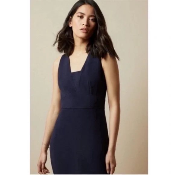 Ted Baker Ted Baker Elegant Astriid Navy Blue Sleeveless Dress Sz US Or Ted Sz 6 - Picture 3 of 8